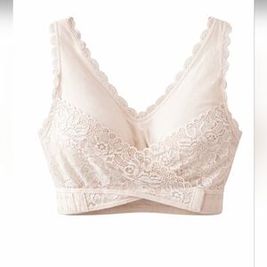 Cara Mia Elegant Lace Trim Cream Bralette